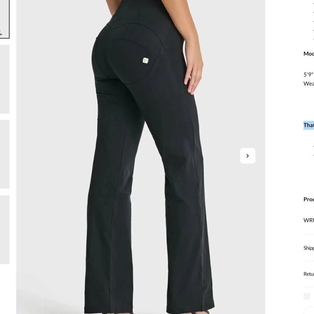 Freddy WRUP NWT High Waisted Straight Flare Trousers Black XL